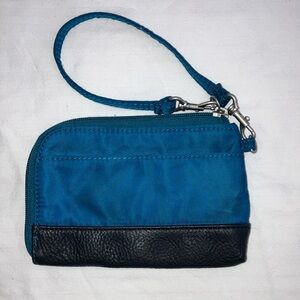 Teal and Black Women's Wristlet